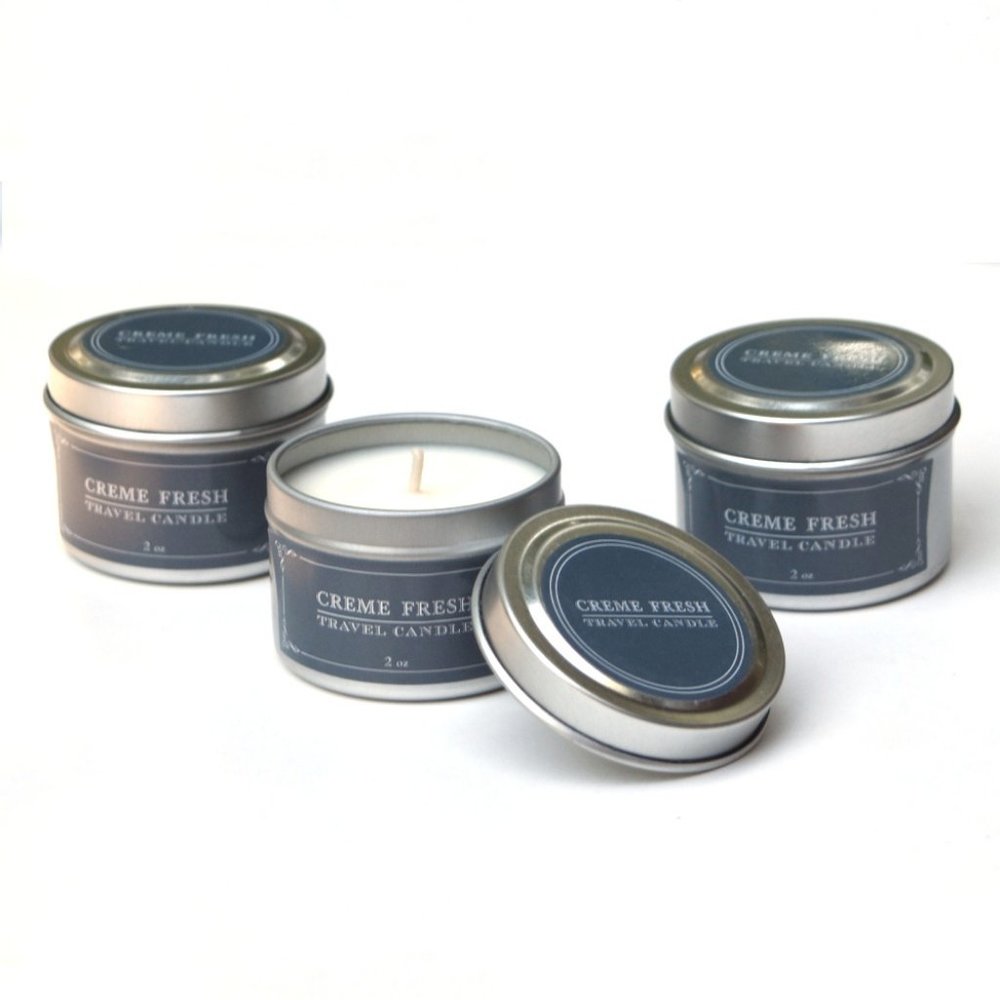 Studio Hall Set of 3 Creme Fresh Travel Candles Vanilla Cream Coconut Scented